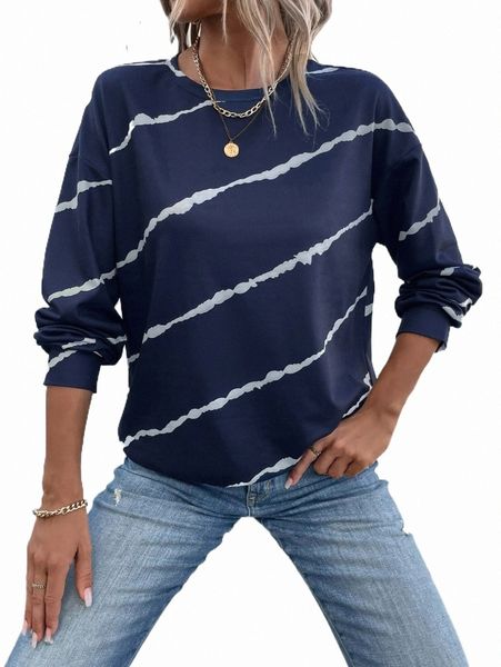 

women's hoodies & sweatshirts tie dye drop shoulder sweatshirt m9zp#, Black