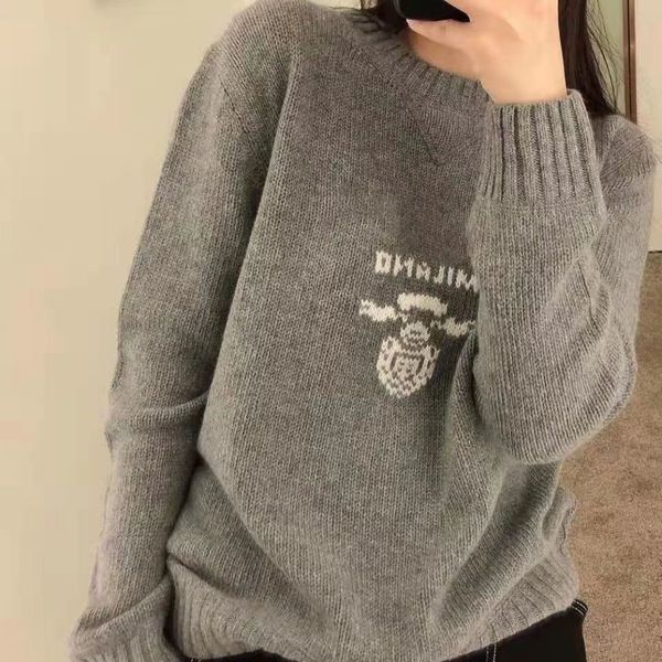 

womens sweaters women designer sweater autumn winter women's new loose sweater letter embroidered pullover knit knitted, White;black