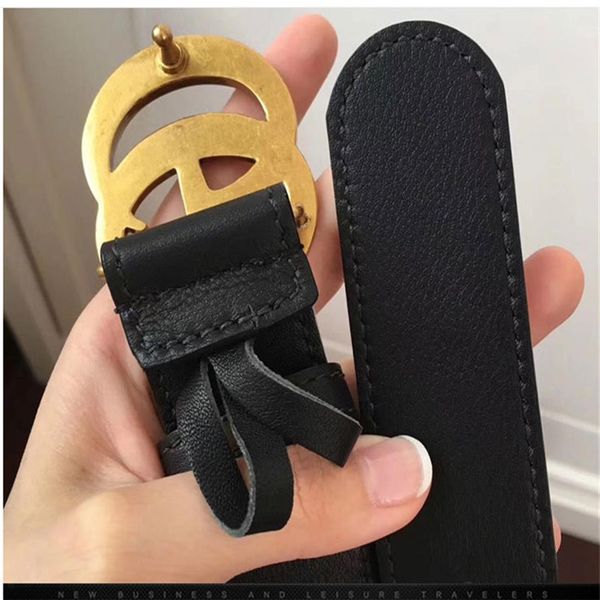 

gold letter belts with smooth buckles fashion casual jean men's women's leather belt designs 3 8cm235t, Black;brown