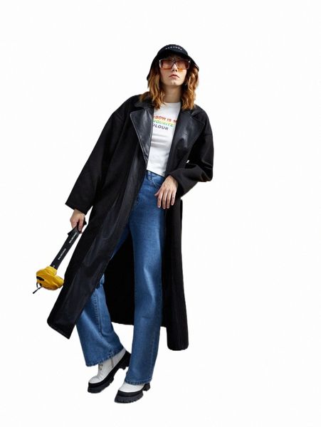 

women's down & parkas notched collar belted solid overcoat p91p#, Black