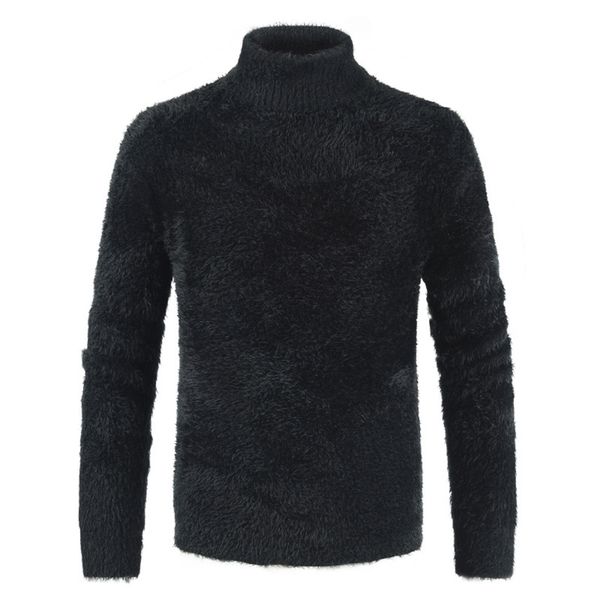 

men s sweaters autumn winter mens turtleneck warm men mohair knit black pullover fashion male slim thick soft wool xxxl 220908, White;black