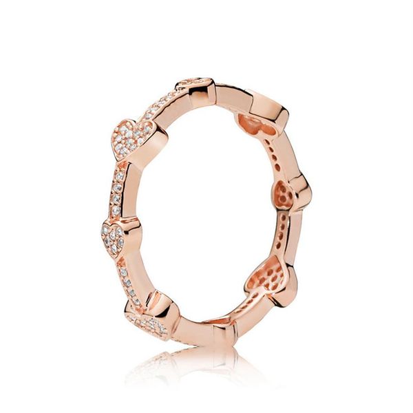 

925 sterling silver ring hearts shape rose gold and pure silver rings women girl wedding jewelry as a gift188b
