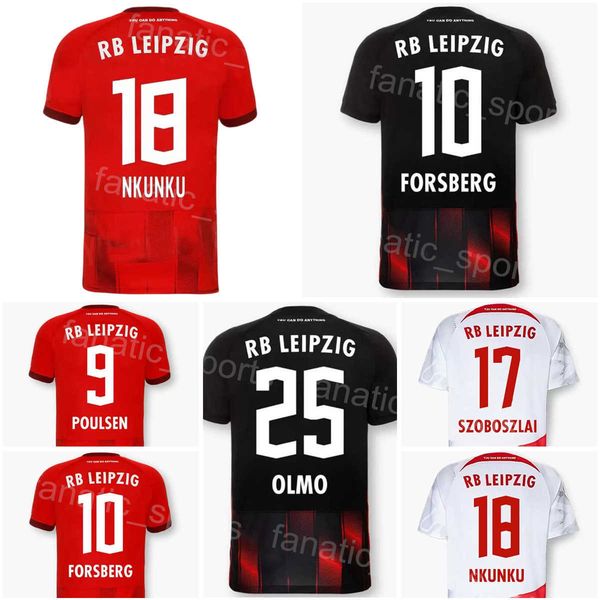 

22-23 club fc 9 poulsen soccer jersey 4 orban 21 brobbey 7 sabitzer 10 forsberg 18 nkunku 25 olmo 19 sorloth football shirt kits team color, Black;yellow