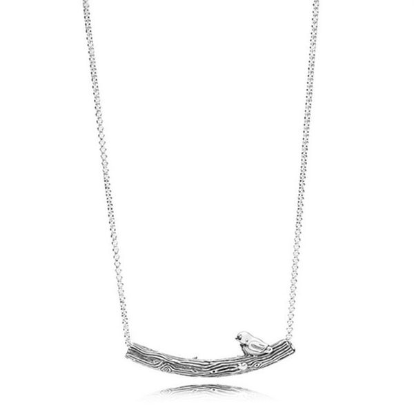 

new 2021 100% 925 sterling silver curved bar necklace fit diy original fshion jewelry gift 11112308i