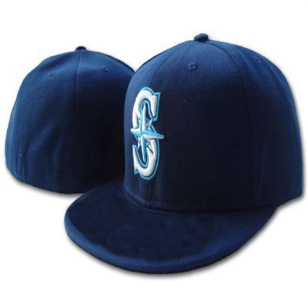 

mariners s letter baseball caps embroidery for women men gorras bones hip pop fashion fitted hats287j, Blue;gray