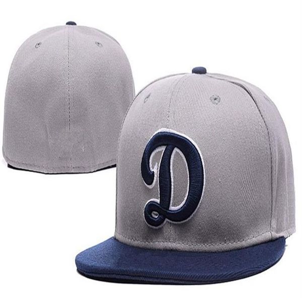 

2021 men's brewers fitted hat classic grey color d letter flat visor on field all team sport baseball fitted hats sox fan's h260j, Blue;gray