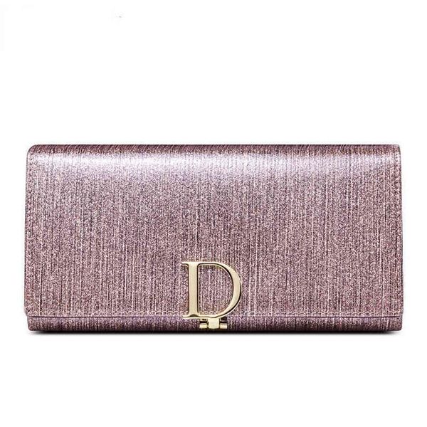 

2022 new women's wallet women's long pearlescent d-button large capacity multi card slot real cow leather wallet2732, Red;black