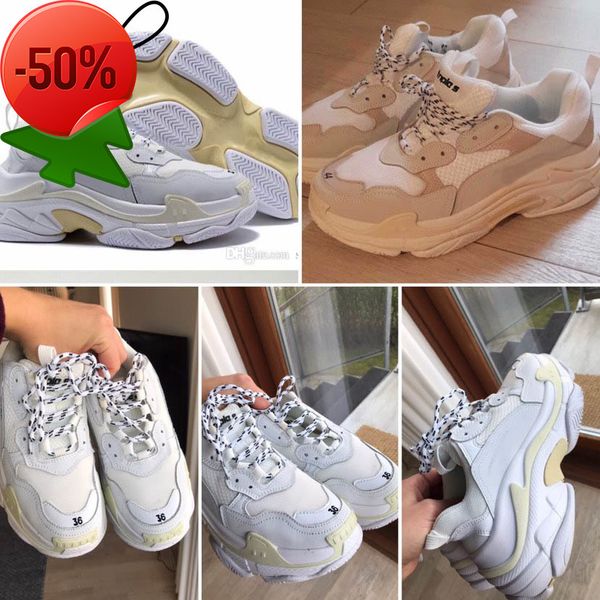 

paris triple s tennis designer luxury low sports sneakers tripler mens and womens trainers shoes size 3645, Black