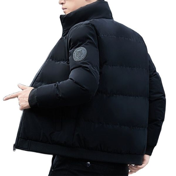

men's down parkas winter middle-aged and young people's thickened warm oversized stand collar men's cotton padded jacket 2209, Black