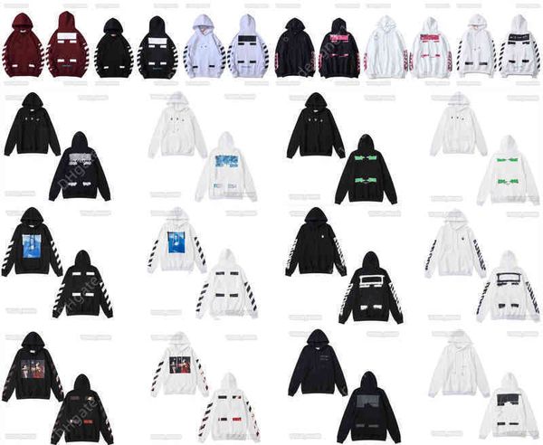 

digner luxury off classic hoodie head print hip hop autumn winter coupl of black white men and women casual hooded