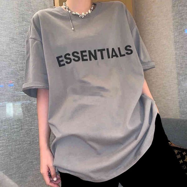 

designer summer 2023 cotton t shirt fog double line chest letteressentilass short sleeve men's fear of goddess loose fashion summer t s, White;black