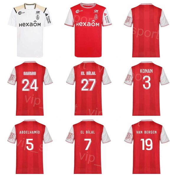 

22-23 club soccer stade de reims jerseys fc balogun doumbia locko pentz abdelhamid 15 munetsi gravillon toure agbadou van bergen football sh, Black;yellow