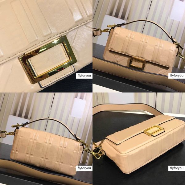 

handbags flip messenger embossed crossbody handbag lady baguette chain cowhide leather shoulder strap bag gold magnetic buckle, Black
