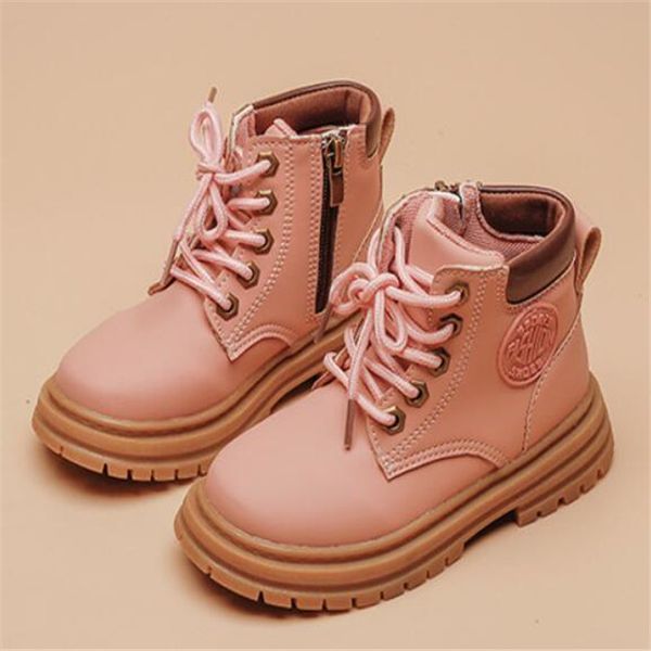 

2022 new kids martin boots leather fashion children boots waterproof girls boys toddler shoes spring autumn child chelsea boot, Black;grey