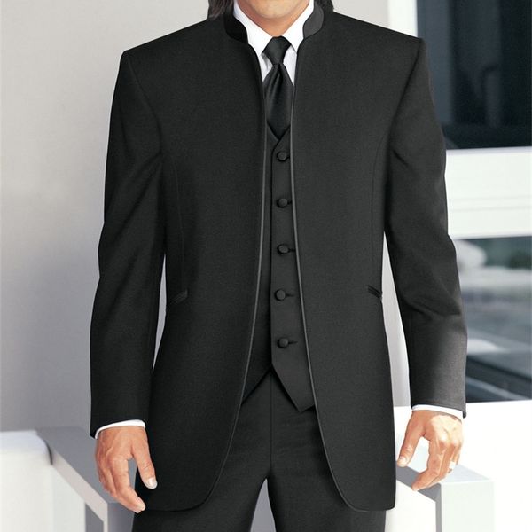 

men's suits blazers classic custom made black business men suit wedding suits 3 piecesjacketpantvesttie costume homme 220909, White;black