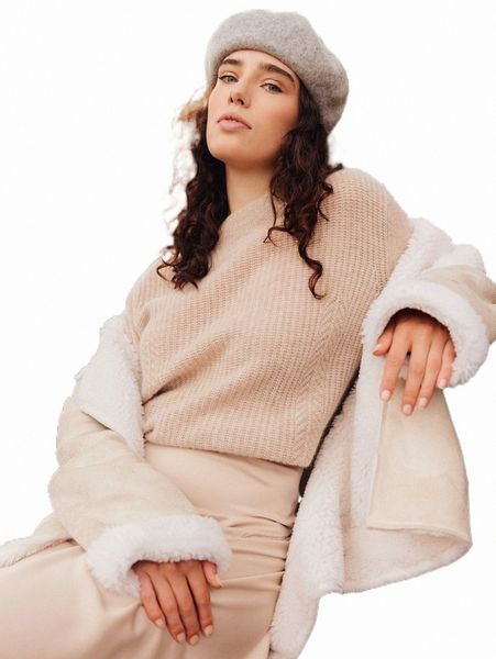 

women's sweaters motf premium cashmere wool regular fit sweater u4ad#, White;black