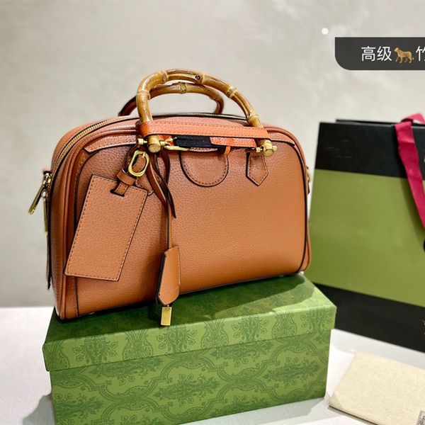 

bamboo handbags boston men women large capacity totes genuine leather crossbody shoulder bags design with box