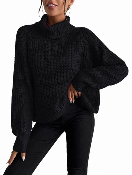 

women's sweaters turtleneck raglan sleeve sweater c2ej#, White;black