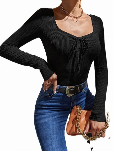 

women's t-shirt tall sweetheart neck knot front tee j6ro#, White