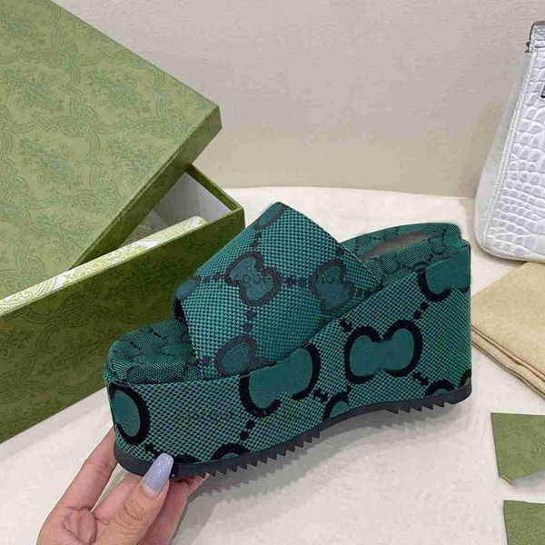 

oran slides shoes summer embroidery platform sandals fashion designer slippers high heels printing sliders g letter paris thick bottom shoes, Blue;gray