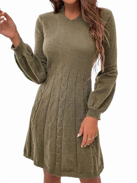 

women's sweaters cable knit lantern sleeve sweater dress k595#, White;black