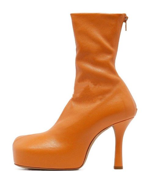 

autumn and winter square head fashion boots lady multi-color sleeve high heel shoes, Black