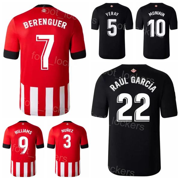 

22-23 club soccer 8 oihan sancet jerseys 19 oier zarraga 17 yuri berchiche 9 inaki williams 7 alex berenguer 10 iker muniain football shirt, Black;yellow