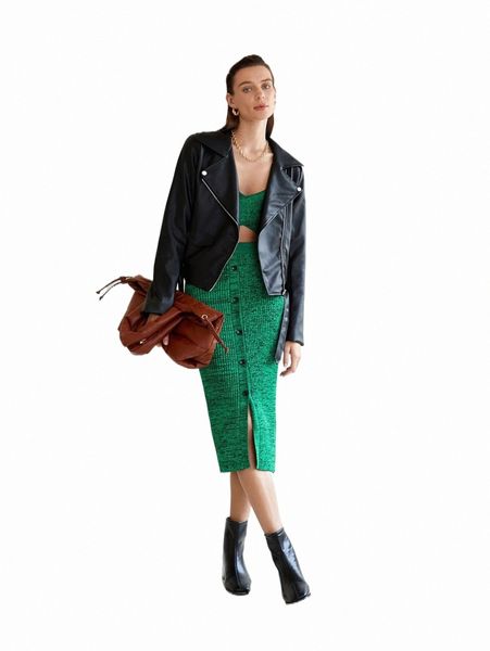 

women's jackets grommet buckled belted pu leather moto jacket u8y1#, Black;brown