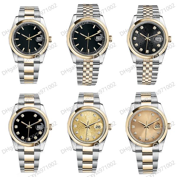 

luxury watch 2813 automatic mechanical 116203 black men's watch 36mm diamond dial sapphire glass ladies watches stainl211c, Slivery;brown