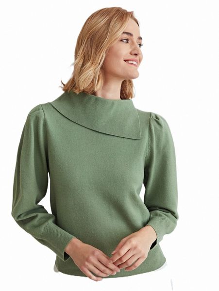 

women's sweaters motf premium wool mix puff sleeve sweater v57v#, White;black