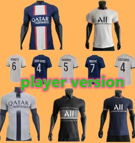 

soccer jerseys player version hakimi maillot de foot 22 23 soccer jersey 2022 2023 mbappe psgs shirt hommes enfants verratti marquinhos kimp, Black;yellow