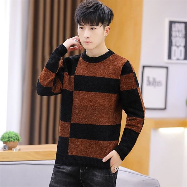 

men s sweaters mens winter fashion o neck pullovers casual men daily black white clothes long sleeve 220908, White;black
