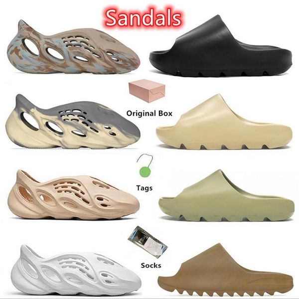 

2023 designer sandals slippers men woman sandal resin pure ochre bone slippers foam mens womens slide slipper slides eva sliders runner289p, Black