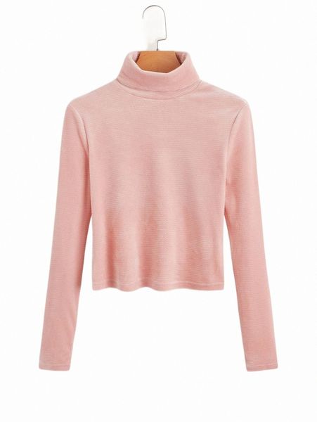 

women's t-shirt funnel neck velvet tee 2022 new x6jw#, White