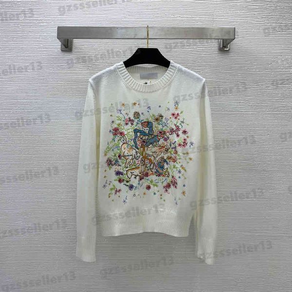 

sweaters women designer custom wool fabric sweater fashion brand embroidered logo knitted sweater womens clothing 2 colors 0912, White;black