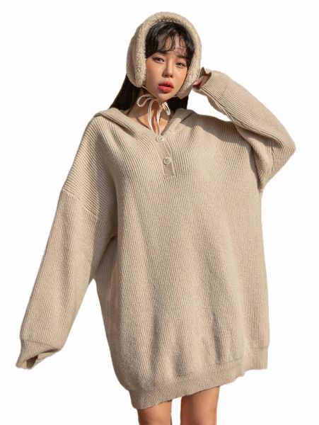 

women's sweaters dazy drop shoulder hooded sweater 13ns#, White;black