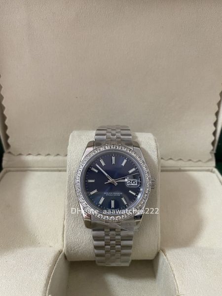 

lady vintage datejust 36mm watch automatic mechanical u1 diamond woman blue steel classic fluted sapphire mens movement watches gold reloj l, Slivery;brown