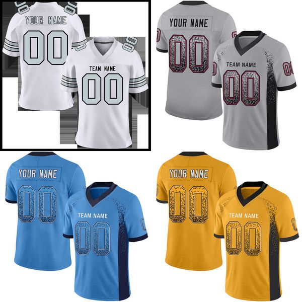 

2022 wholesale american football jersey printing your team name/number stretch absorbent tee shirts for male/female/child outdoors/indoors s, Black