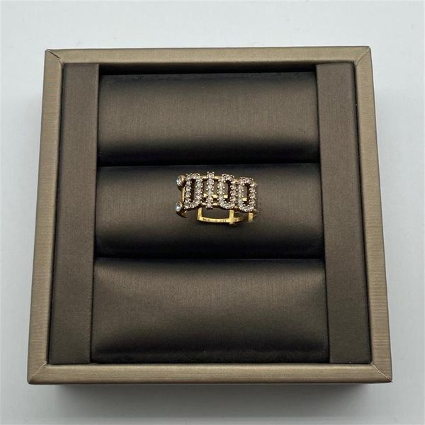 

d family dijia letter inlaid diamond opening fashion temperament versatile ring and ring ornament femalej236s, Silver
