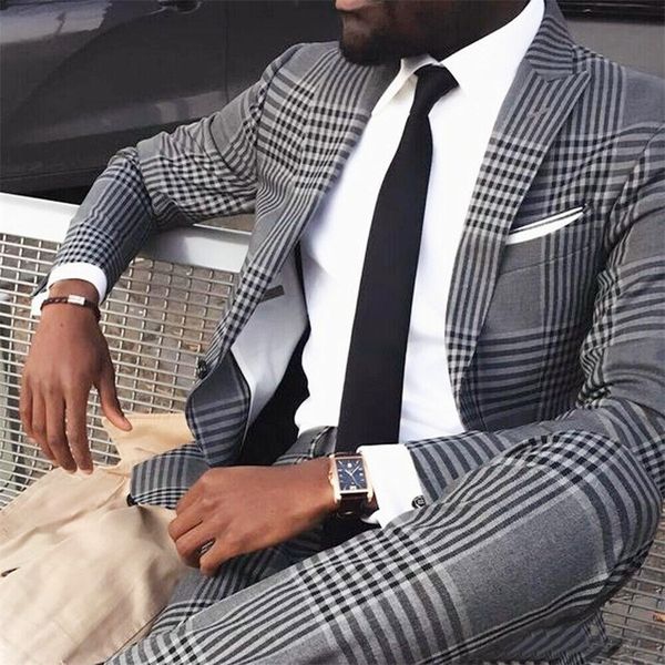 

men's suits blazers 2023 custom made luxury black plaid wedding suits men slim fit groom man fashion unique design business party blaze, White;black