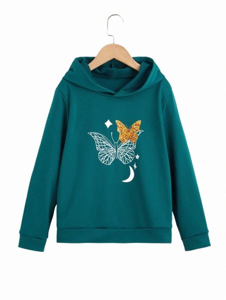 

women's hoodies & sweatshirts butterfly print hoodie l5vl#, Black