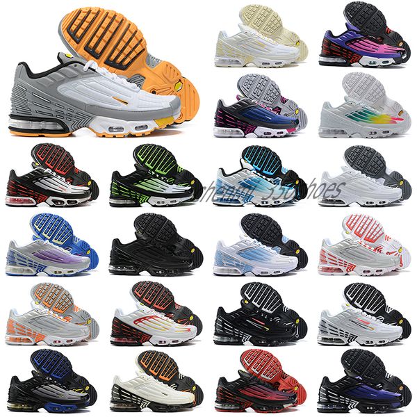 

tn plus 3 tuned men women run shoes radiant red laser blue triple black all white tiger red rainbow traines sports sneakers c56, White;red