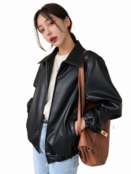 

women's jackets dazy slant pockets pu leather jacket z4qa#, Black;brown