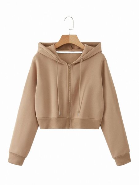 

women's hoodies & sweatshirts drawstring zipper thermal hoodie h2h9#, Black