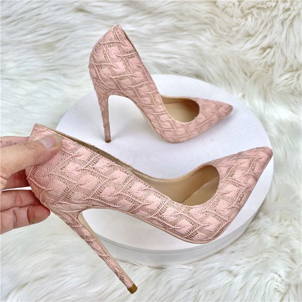 

pink beige lace woven women red bottom shoes elegant pointed toes high heel dress shoes comfortable slip on shallow stiletto pumps 8cm 10cm, Black