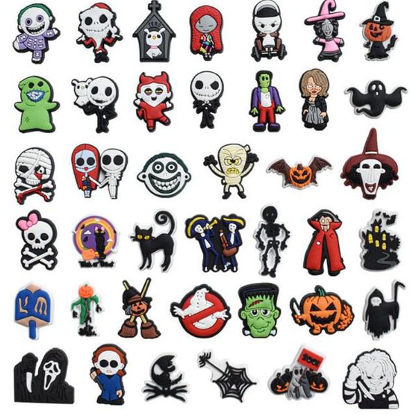 

wholesale halloween horror croc shoe charms for wristband bracelet decoration kids teen party favous gifts, White;pink