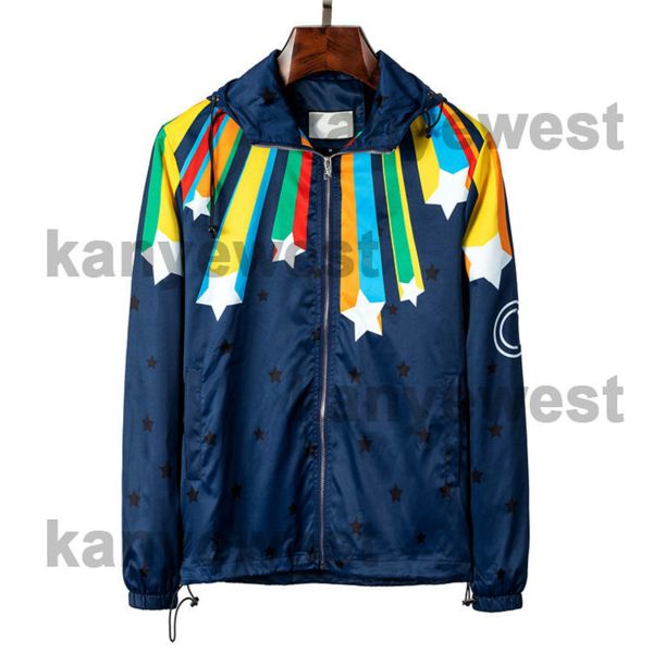 

22ss men women designers jackets autumn color stripe print coat pentagram printing coats man fashion streetwear long sleeve luxurys jacket, Black;brown