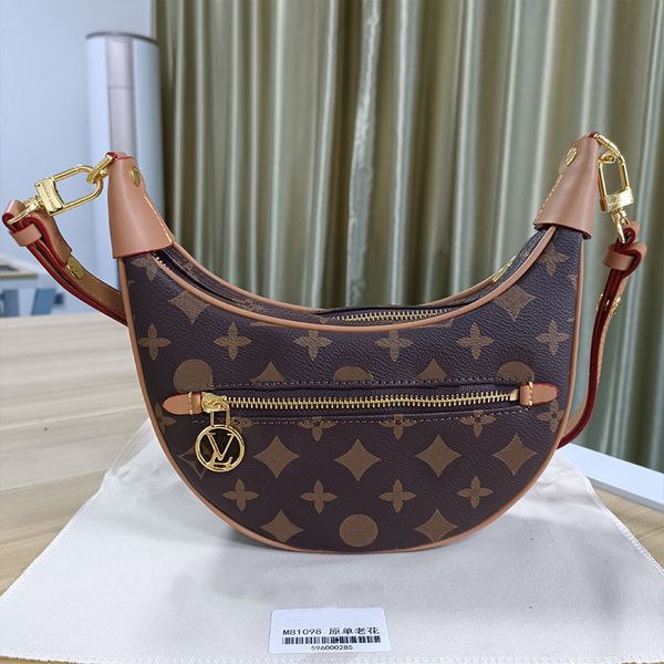 

hh cruise denim loop moon bag womens saddle leather circle belt chain shoulder designers luxury canvas handbags totes lady crossbody bags