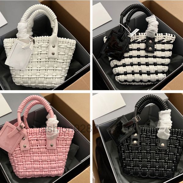 

designer bags colors 4 weave tote basket bag women crochet fashion bags handbag shoulder crossbody bags purse polyurethane removable strap