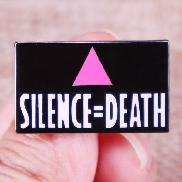 

other fashion accessories silence death enamel pins gay hustlers queer in the military lgbtq progress backpack lapel pin shirt bag badge jew, Silver